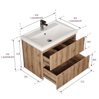 Мебель для ванной комнаты Onika Дарон 60 дуб крафт золотой Мебель для ванной комнаты Onika Дарон 60 дуб крафт золотой