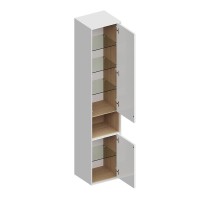 Шкаф пенал для ванной KERAMA MARAZZI Plaza Modern 170 подвесной, белый глянцевый
