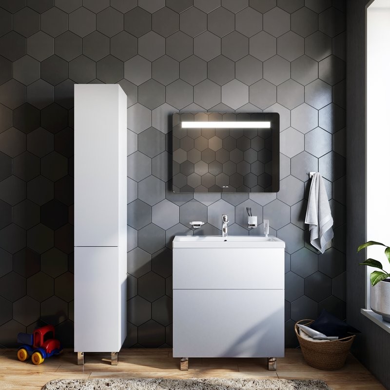 Шкаф-пенал для ванной AM.PM Gem L белый глянец, напольный