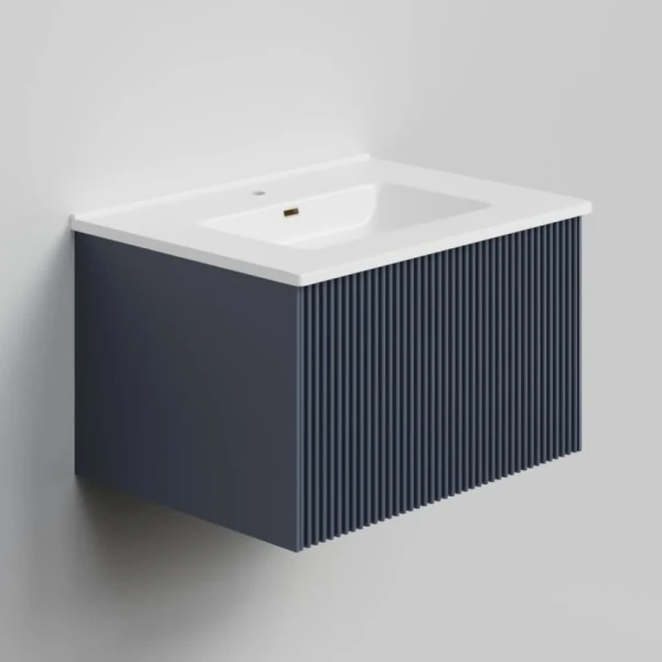 Тумба с раковиной La Fenice Terra 60 подвесная, blu grigio, раковина Slim Line 60 см