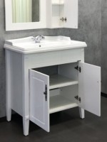 Тумба с раковиной Comforty Палермо 80 напольная, белый глянец