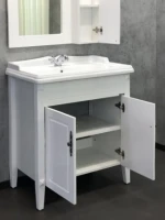 Тумба с раковиной Comforty Палермо 80 напольная, белый глянец