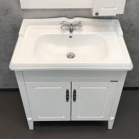 Тумба с раковиной Comforty Палермо 80 напольная, белый глянец