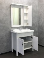 Тумба с раковиной Comforty Палермо 80 напольная, белый глянец