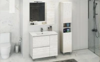 Шкаф-пенал для ванной Comforty Верона 35 H напольный, белый дуб