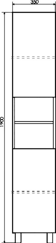 Шкаф-пенал для ванной Comforty Верона 35 H напольный, белый дуб