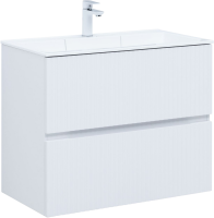 Тумба под раковину без столешницы Aquanet Джейн 80 подвесная, белая матовая