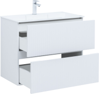 Тумба под раковину без столешницы Aquanet Джейн 80 подвесная, белая матовая
