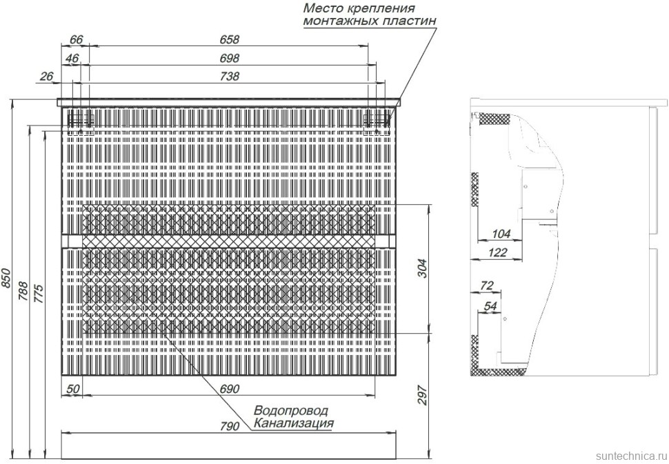 Тумба под раковину без столешницы Aquanet Джейн 80 подвесная, белая матовая