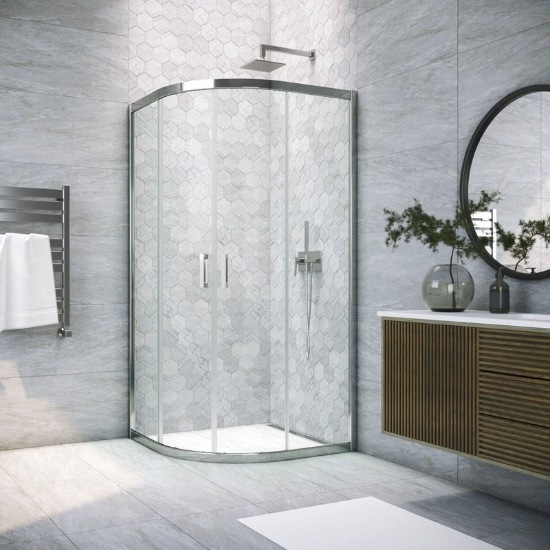 Душевой уголок Vegas Glass ZS Tur Novo h1900 100 08 01 профиль глянцевый хром, стекло прозрачное