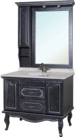 Зеркало Bellezza Рим L 110 черное патина серебро