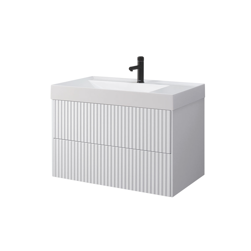 Тумба с раковиной Belux Сиртаки 85 подвесная, белая матовая, раковина 850-01