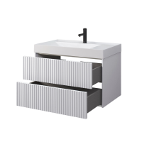 Тумба с раковиной Belux Сиртаки 85 подвесная, белая матовая, раковина 850-01