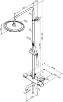 Душевая стойка Damixa Scandinavian Pure 936810300 черная матовая