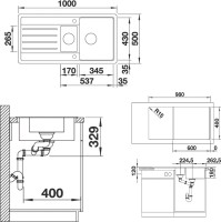 Комплект Мойка Blanco Legra 6 S антрацит + Смеситель Candor 523120