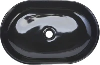 Накладная раковина beWash Bogen 88601006 60 см без отверстия под смеситель черная глянцевая