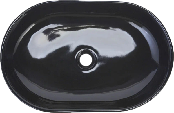 Накладная раковина beWash Bogen 88601006 60 см без отверстия под смеситель черная глянцевая