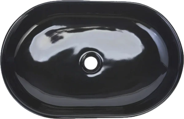 Накладная раковина beWash Bogen 88601006 60 см без отверстия под смеситель черная глянцевая