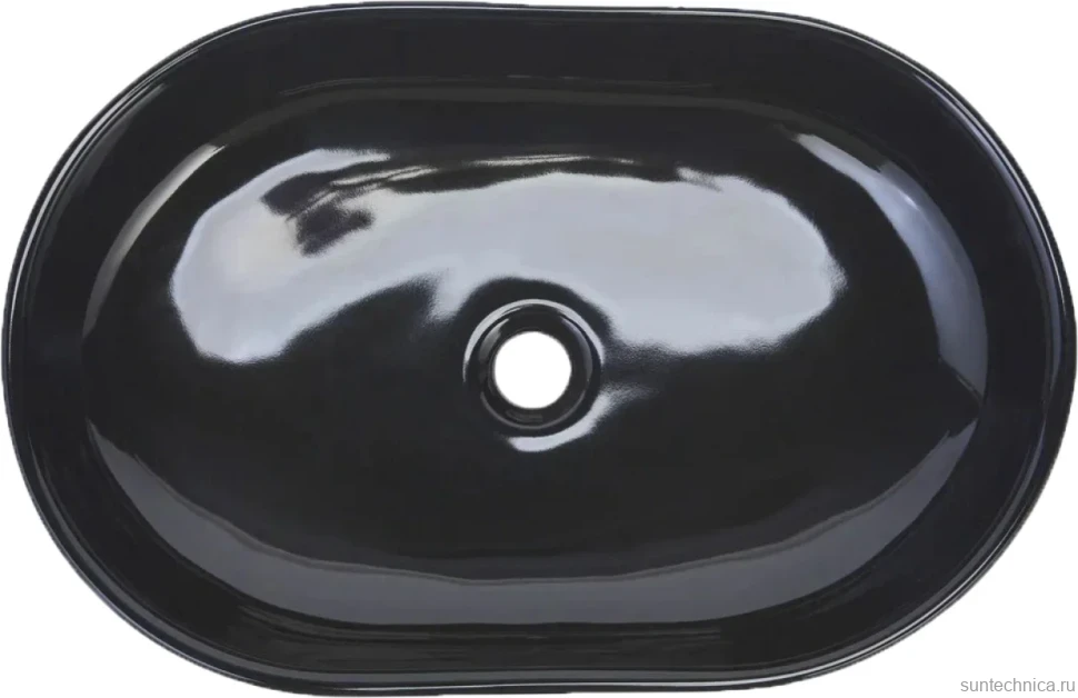 Накладная раковина beWash Bogen 88601006 60 см без отверстия под смеситель черная глянцевая