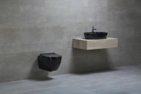 Накладная раковина beWash Bogen 88601006 60 см без отверстия под смеситель черная глянцевая
