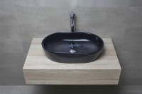 Накладная раковина beWash Bogen 88601006 60 см без отверстия под смеситель черная глянцевая