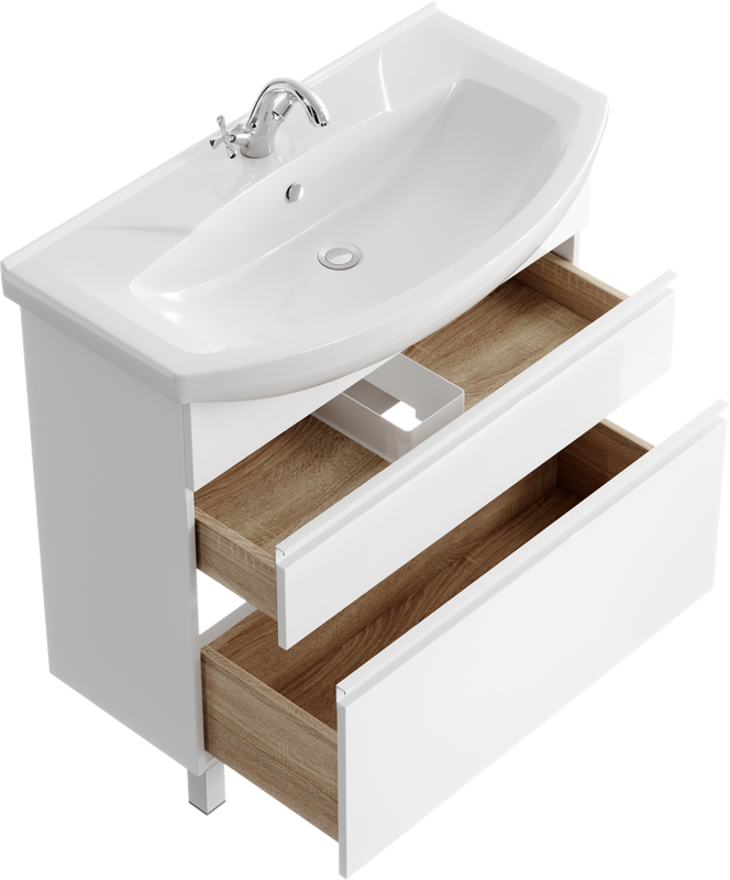 Мебель для ванной комнаты Aqwella Rodos 85 напольная, белая