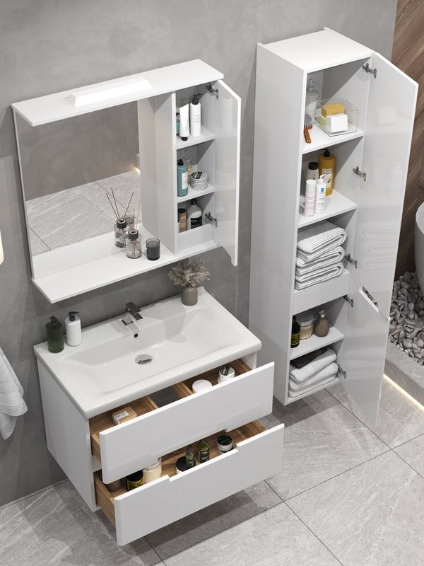 Мебель для ванной комнаты SanStar Ориана 80 подвесная, раковина Santek Миранда 80