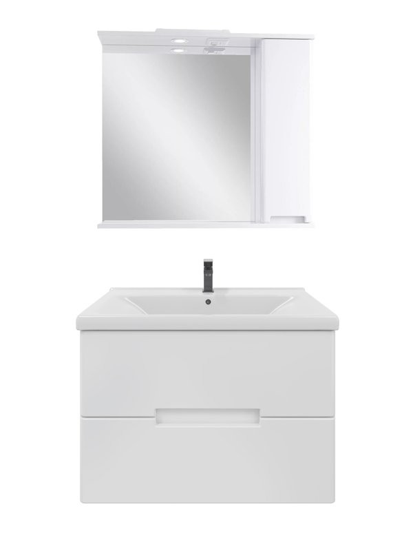 Мебель для ванной комнаты SanStar Ориана 80 подвесная, раковина Santek Миранда 80