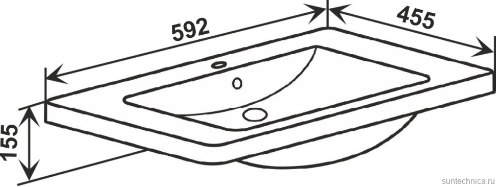 Тумба с раковиной Runo Парма 60