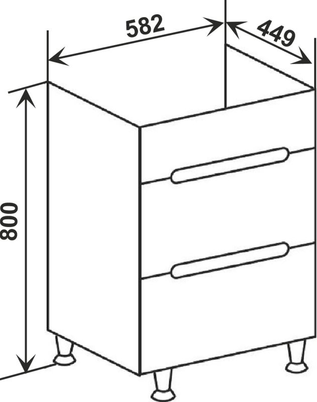 Тумба с раковиной Runo Парма 60