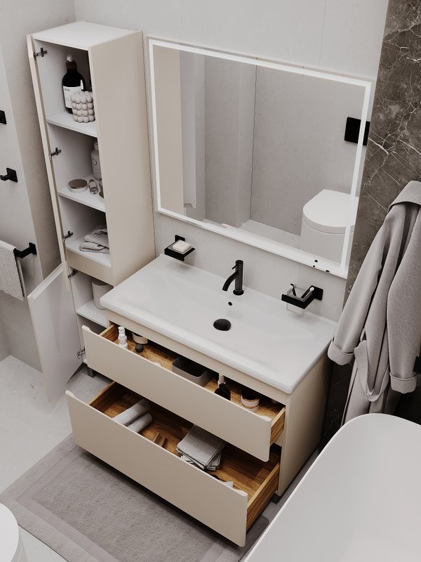 Тумба напольная SanStar Riana 100 Без раковины для ванной комнаты, cappuccino