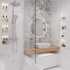 Мебель для ванной STWORKI Ольборг 120 столешница дуб французский, без отверстий, 2 тумбы 60, с раковиной Vitra Shift