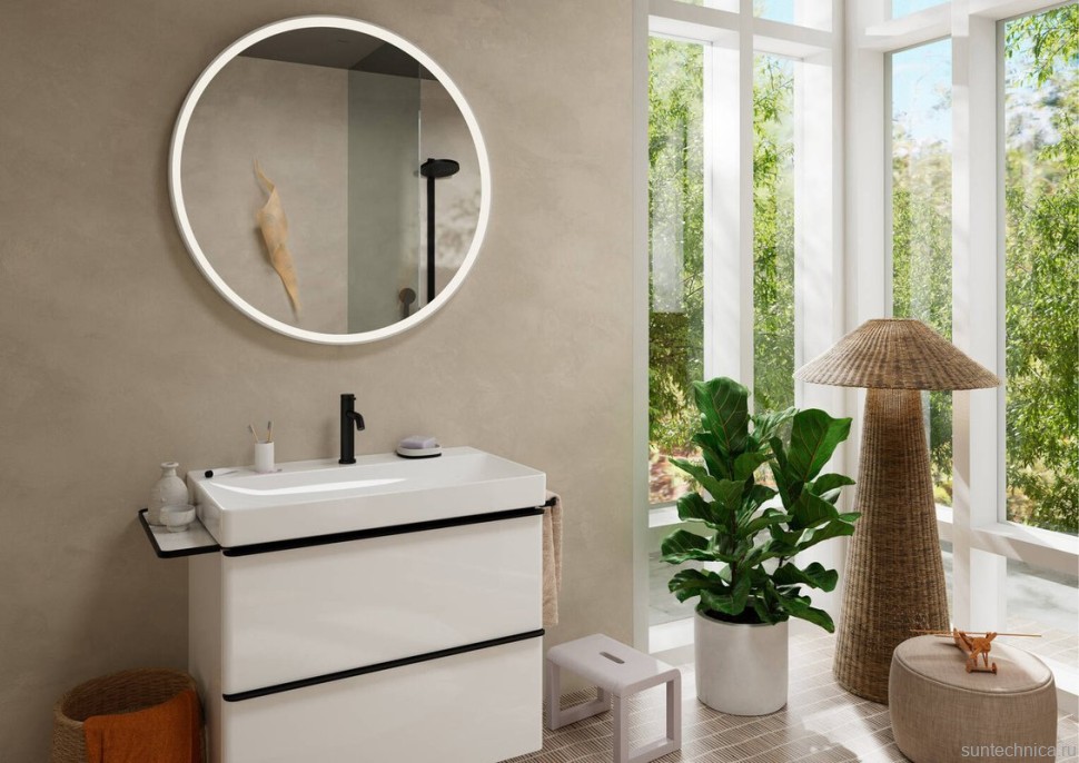 Смеситель для раковины Hansgrohe Tecturis S 110 73310670 матовый черный