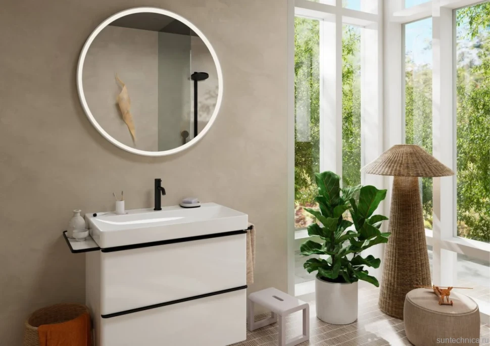 Смеситель для раковины Hansgrohe Tecturis S 110 73310670 матовый черный