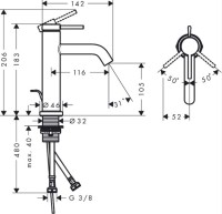 Смеситель для раковины Hansgrohe Tecturis S 110 73310670 матовый черный
