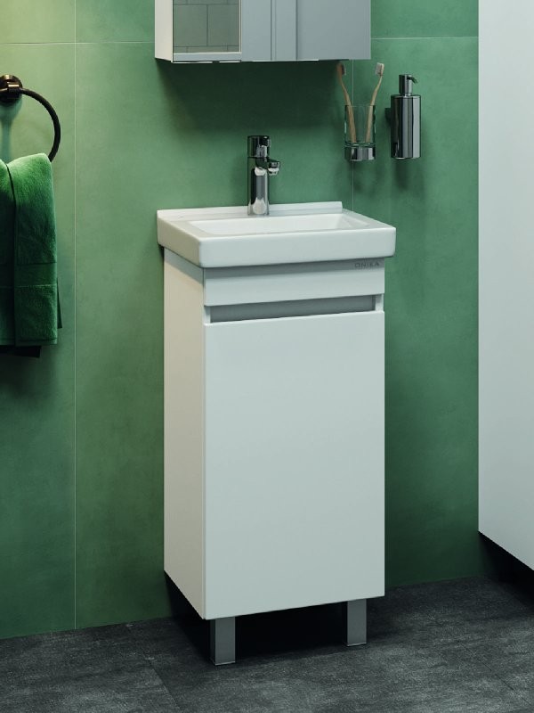 Тумба для ванной комнаты Onika Милтон Квадро 40 напольная, белая, разборная (под раковину Визит 40)