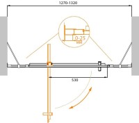 Душевая дверь в нишу Cezares Molveno BA 12 80+50 C Cr IV