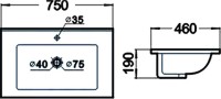 Мебельная раковина Comforty 75E 75