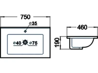 Мебельная раковина Comforty 75E 75