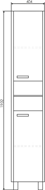 Шкаф-пенал для ванной Comforty Марио 40 напольный, дымчатый дуб