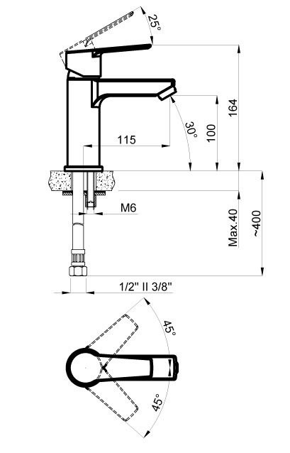 Смеситель для раковины Azario ENZO (AZ-15714501) хром