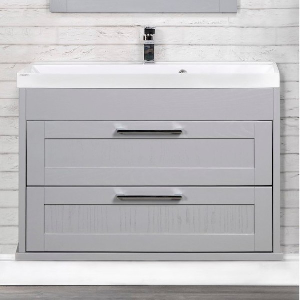 Тумба с раковиной ValenHouse Эйвори 80, подвесная, серая