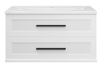 Тумба с раковиной Misty Модерн 100 подвесная, матовая белая