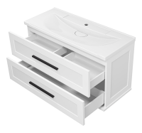 Тумба с раковиной Misty Модерн 100 подвесная, матовая белая