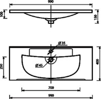 Тумба с раковиной Misty Модерн 100 подвесная, матовая белая