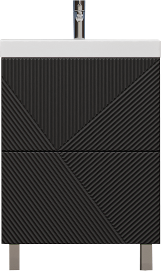 Тумба под раковину без столешницы Velvex Edge 60.2Y напольная, графит