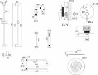 Душевой комплект WHITECROSS Y YSET05GLB С ВНУТРЕННЕЙ ЧАСТЬЮ, брашированное золото