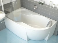 Акриловая ванна Ravak Rosa 95 L 160x95 см, угловая, левая, пристенная, белая, асимметричная, на ножках