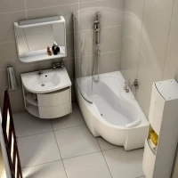 Акриловая ванна Ravak Rosa 95 L 160x95 см, угловая, левая, пристенная, белая, асимметричная, на ножках