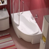 Акриловая ванна Ravak Rosa 95 L 160x95 см, угловая, левая, пристенная, белая, асимметричная, на ножках